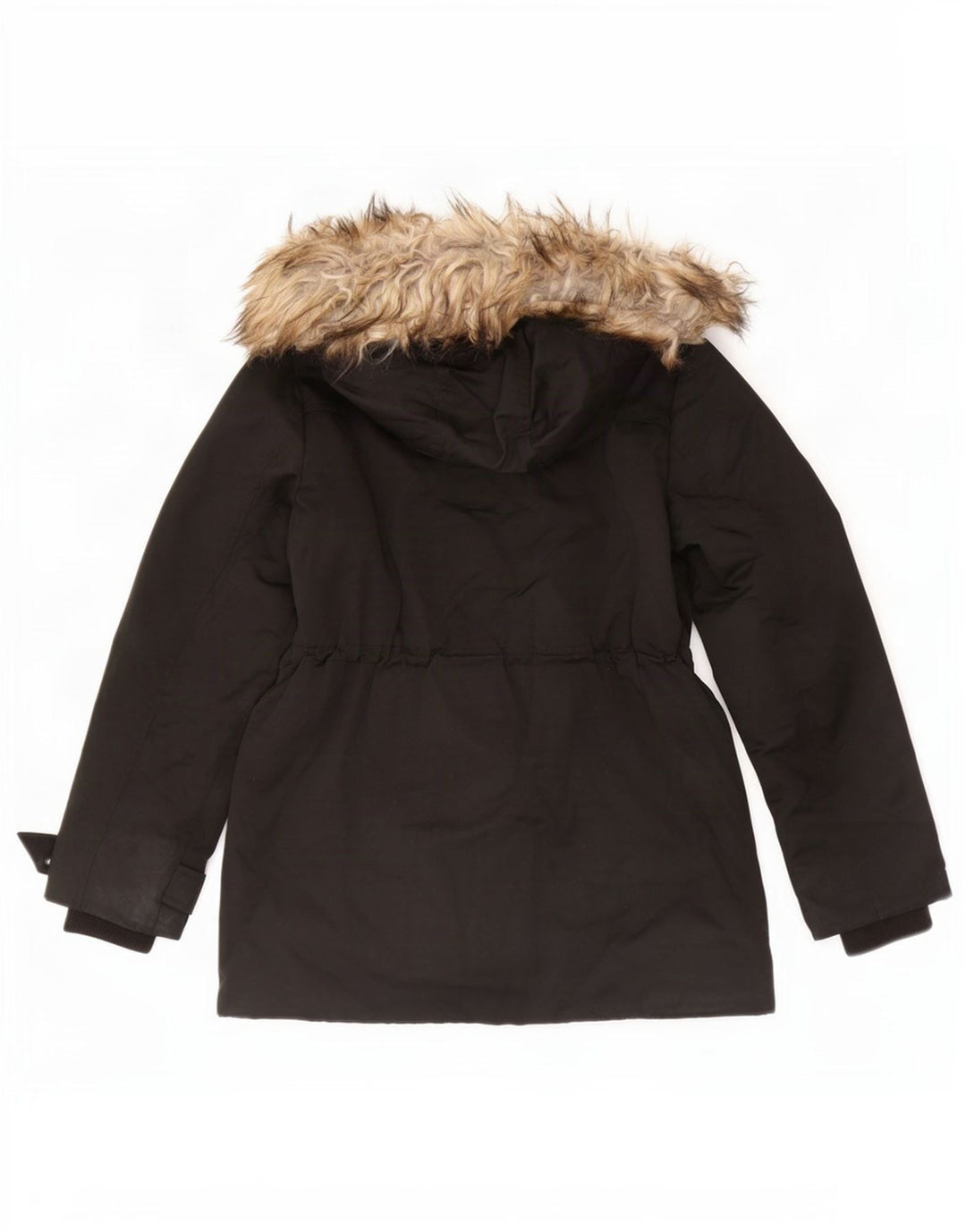 Topshop Dame Hooded Parka Jacket UK 8 Small Black Polyester