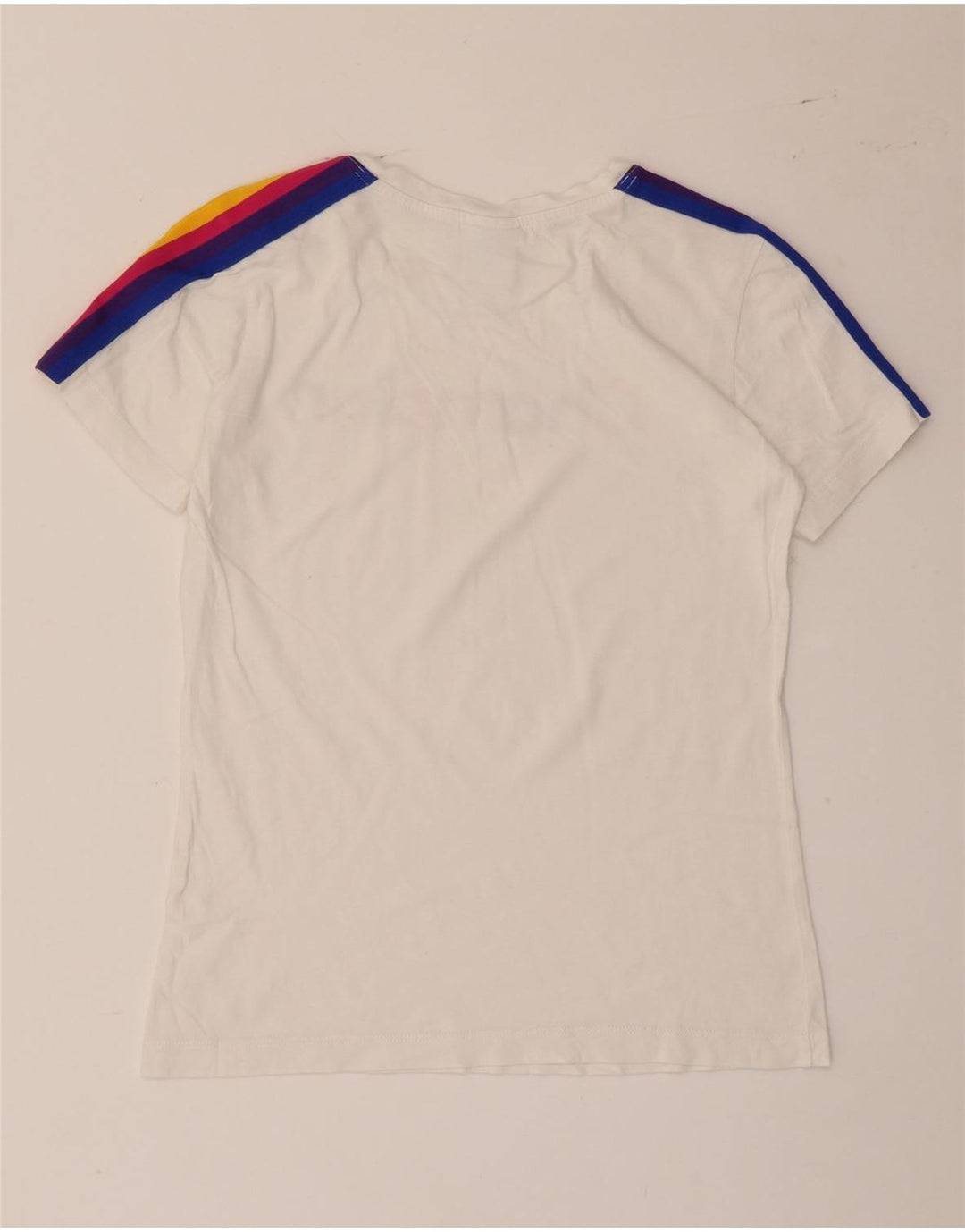 Champion Dame Grafisk T-Shirt Top UK 12 Medium Hvid Stribet