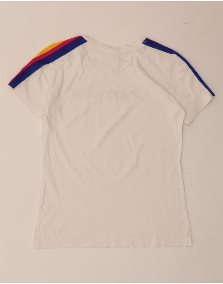 Champion Dame Grafisk T-Shirt Top UK 12 Medium Hvid Stribet