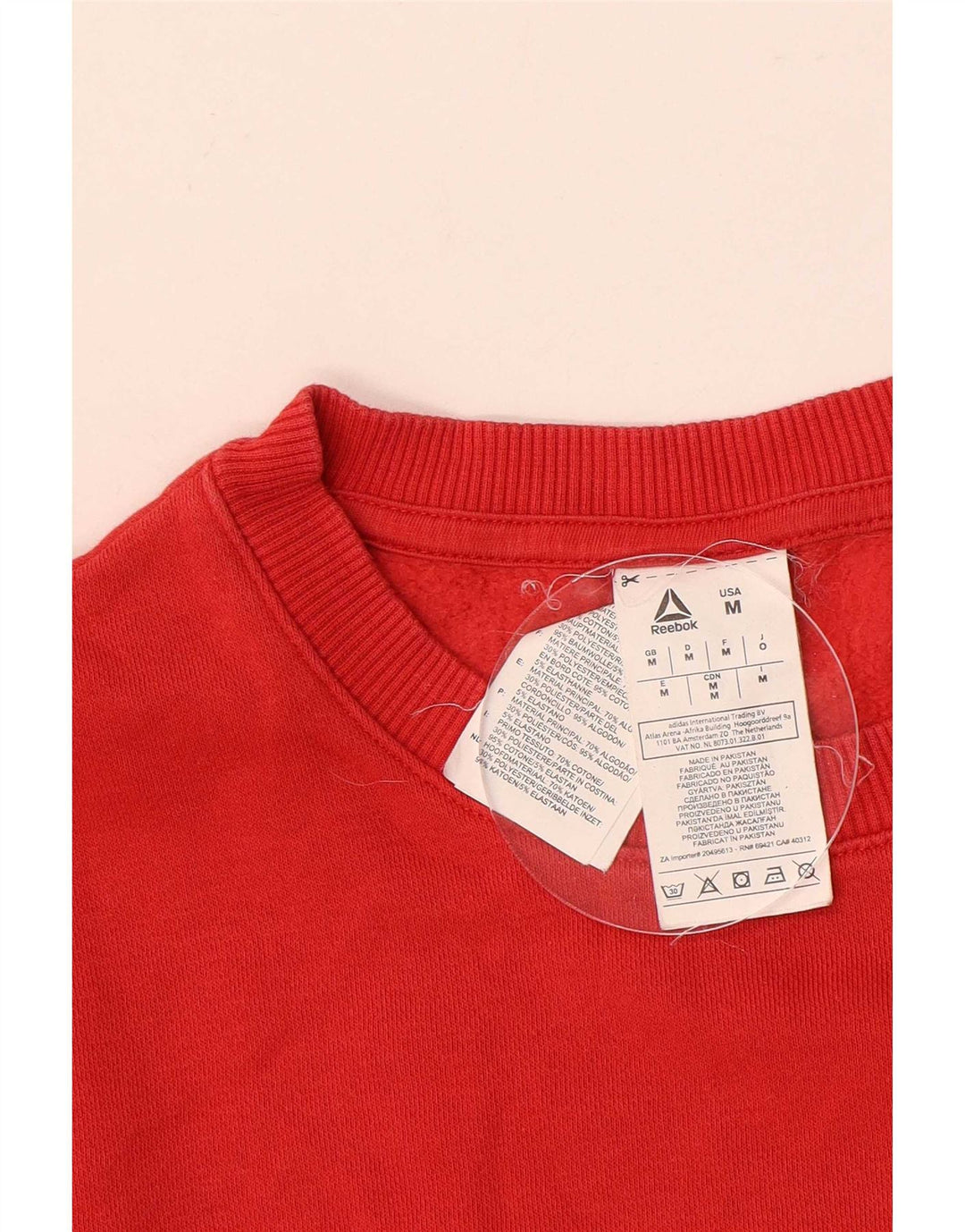Reebok Herre grafisk sweatshirt Jumper Medium Rød Colourblock