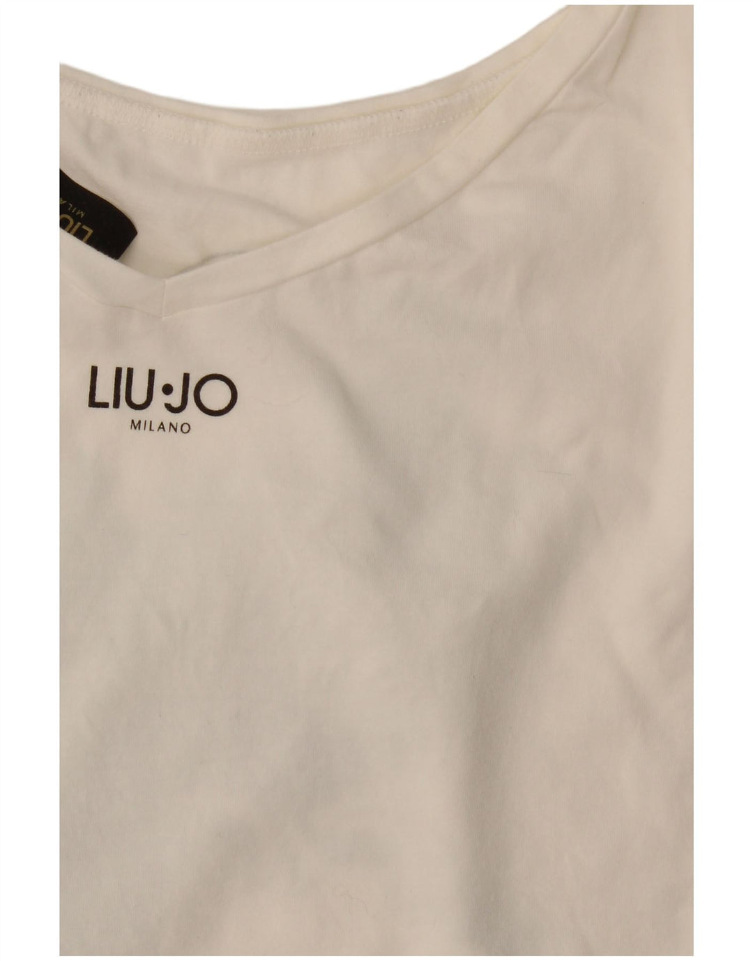 Liu Jo Grafisk T-shirt top til kvinder UK 14 Medium White
