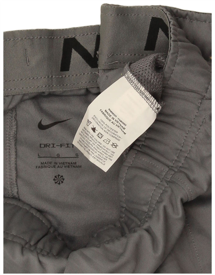 Nike Herre Dri Fit træningsdragt Bukser Joggers Large Grå Polyester