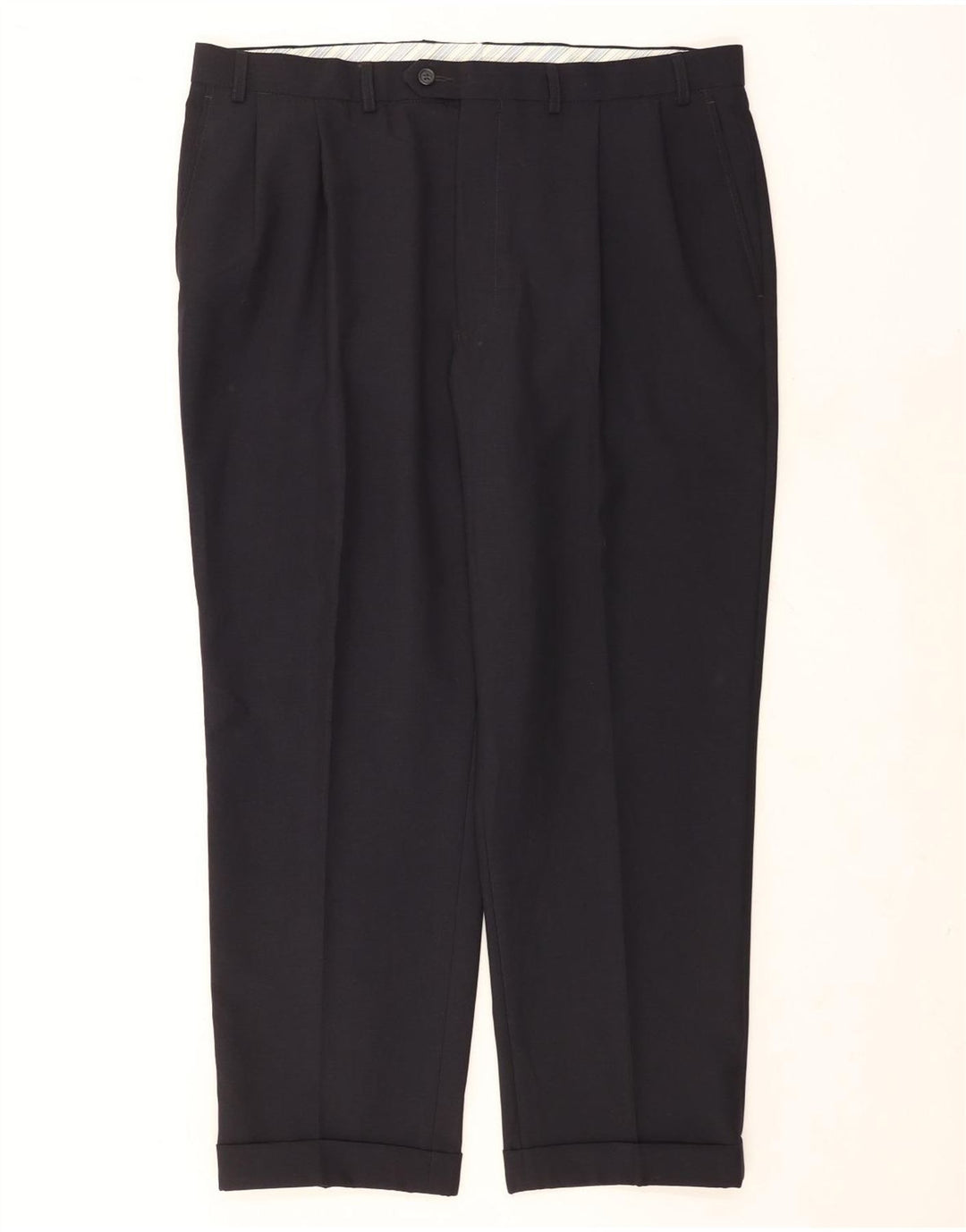 Marks & Spencer Herre Pegged Suit Bukser W40 L29 Navy Blue Polyester