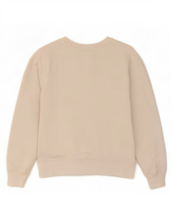 Russell Athletic Womens Grafisk Sweatshirt Jumper UK 14 Medium Off White