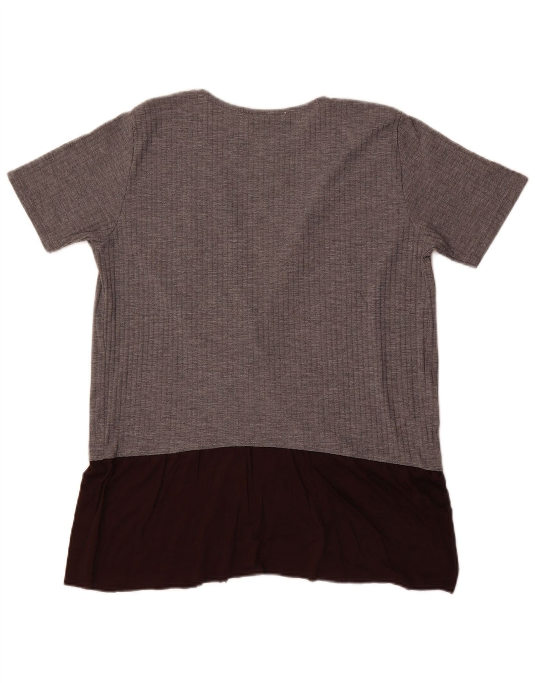 Zara Dame Bluse Top UK 16 Stor Grå Colourblock