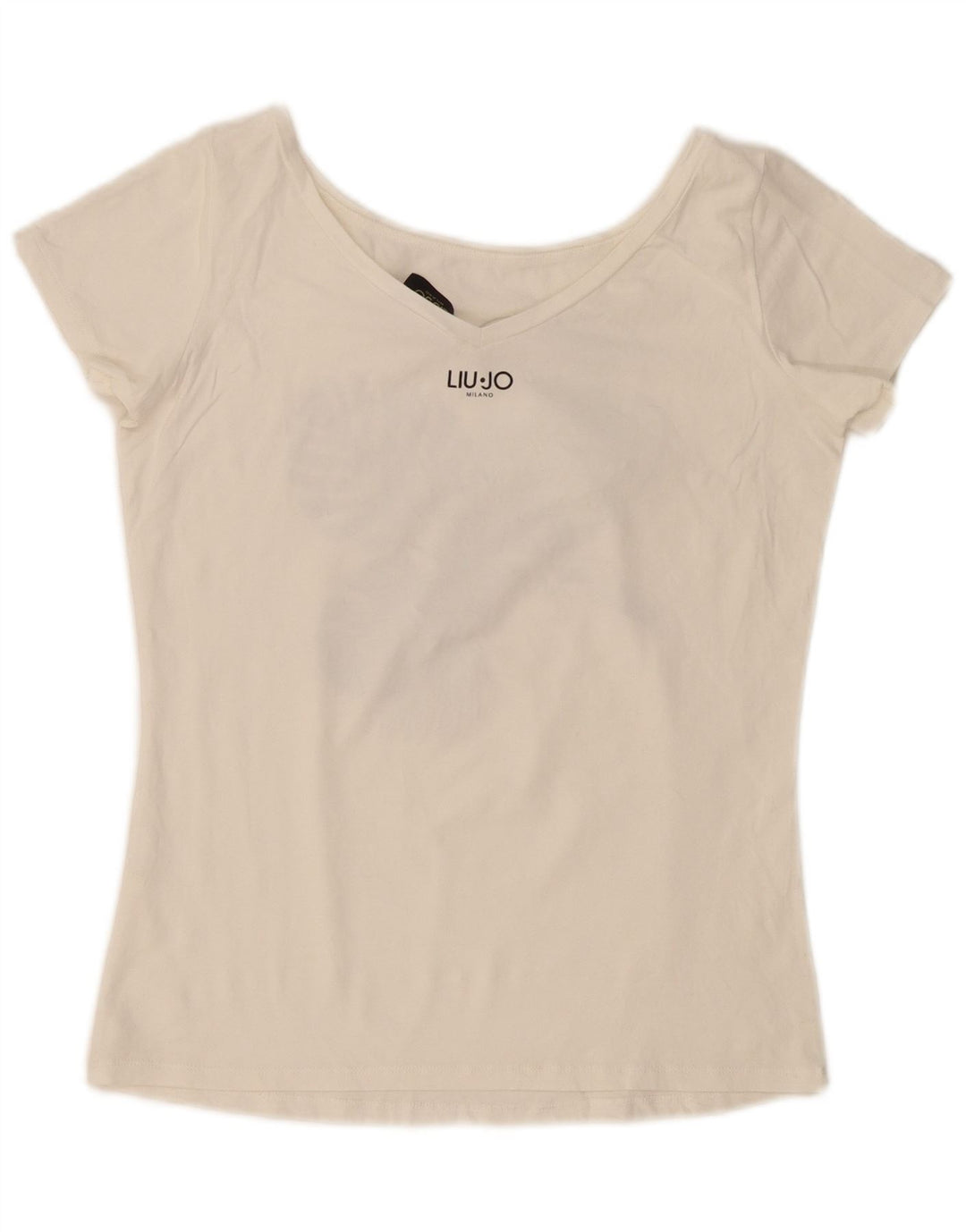 Liu Jo Grafisk T-shirt top til kvinder UK 14 Medium White