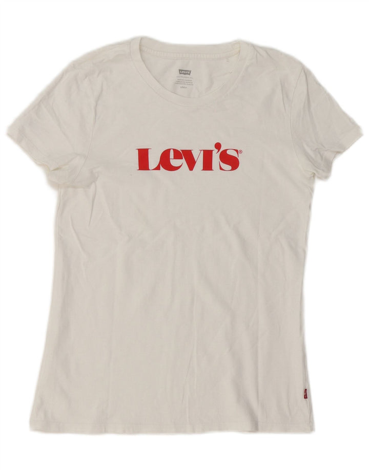 Levi's Grafisk T-shirt top til kvinder DK 10 Lille hvid bomuld