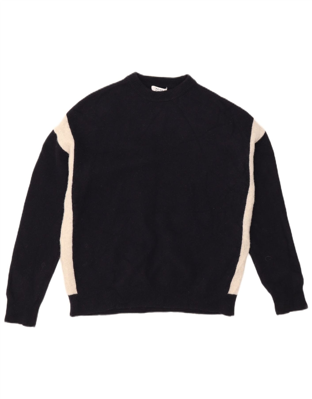 Reiss trøje med rund hals til mænd Medium marineblå Colourblock Uld