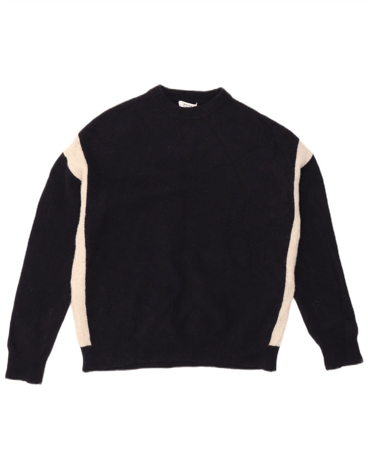 Reiss trøje med rund hals til mænd Medium marineblå Colourblock Uld