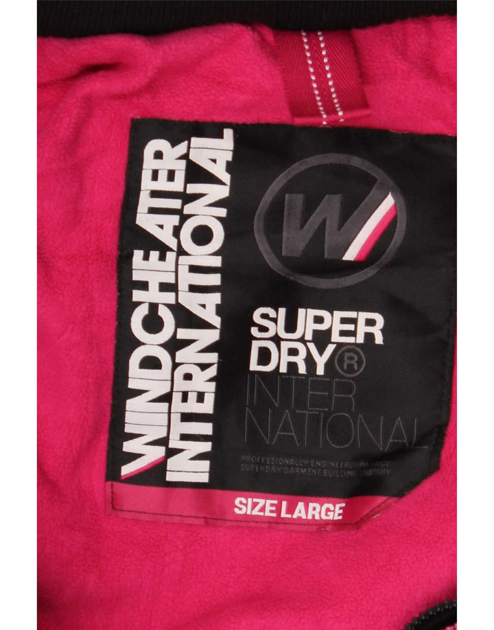 Superdry Windcheater Graphic Windbreaker Jacket UK 16 Large Black
