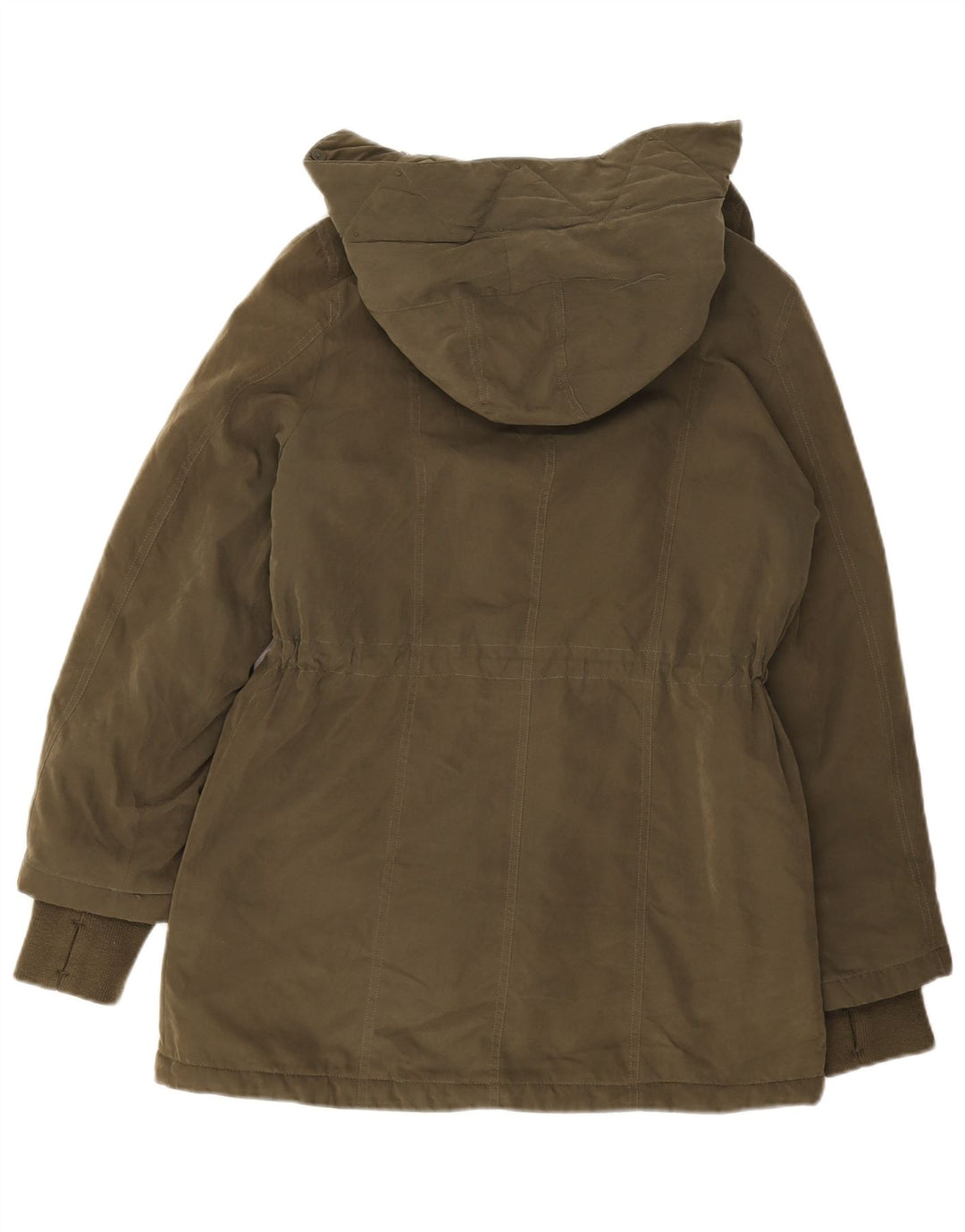 RALPH LAUREN Womens Hooded Padded Jacket UK 14 Medium Khaki Polyester