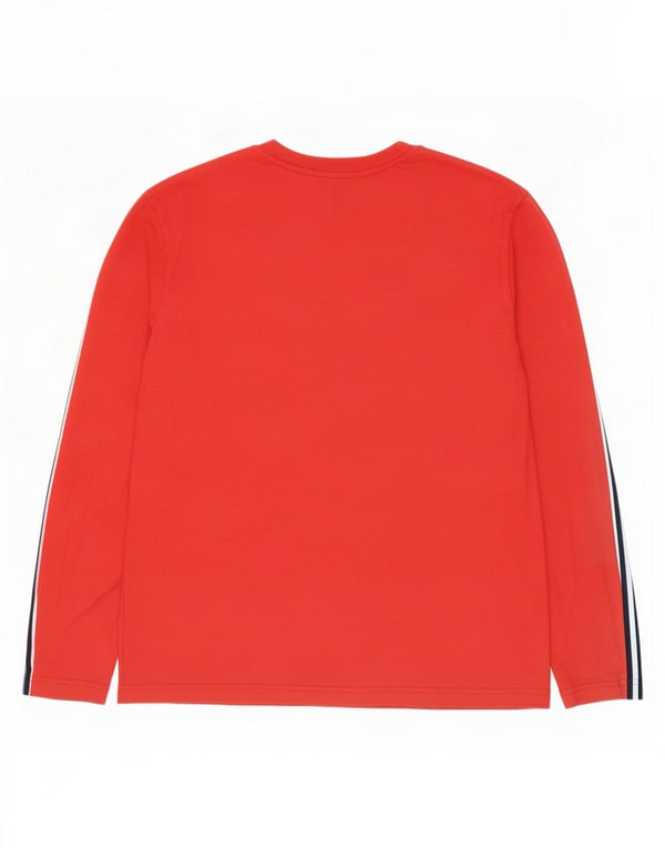 Champion Mens Top Long Sleeve Medium Red Colourblock