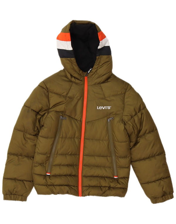 Levi's Boys Polstret Hættejakke 11-12 år Khaki Colourblock Polyester