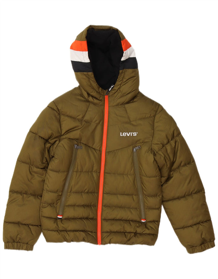 Levi's Boys Polstret Hættejakke 11-12 år Khaki Colourblock Polyester