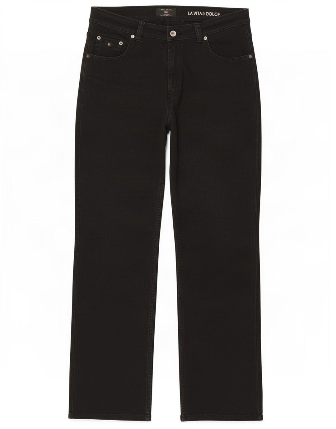 Carlo Colucci Herre Straight Jeans W34 L32 Sort Bomuld