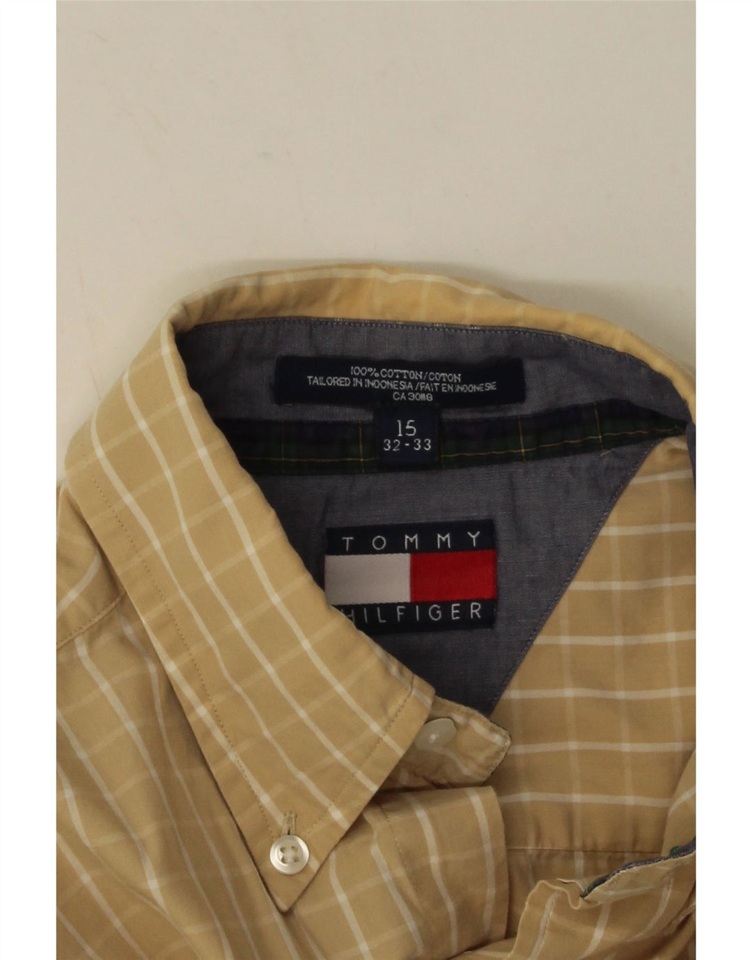 Tommy Hilfiger Herreskjorte str. 15 Medium Beige ternet bomuld