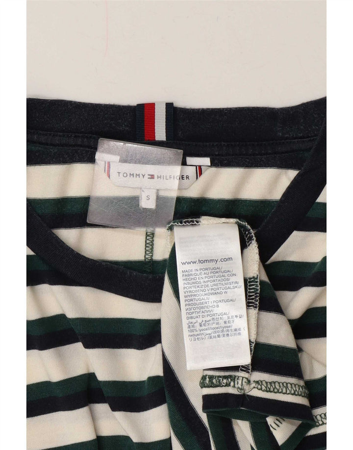 Tommy Hilfiger Herre Top Langærmet Lille Grøn Stribet Lyocell