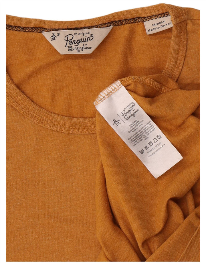 Penguin Herre T-Shirt Top Medium Gul Bomuld