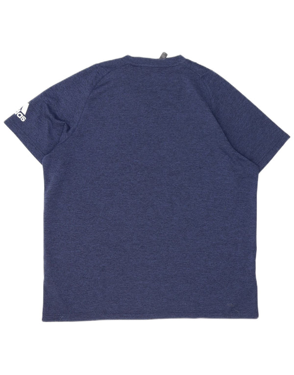 Adidas herre T-shirt top XL marineblå polyester
