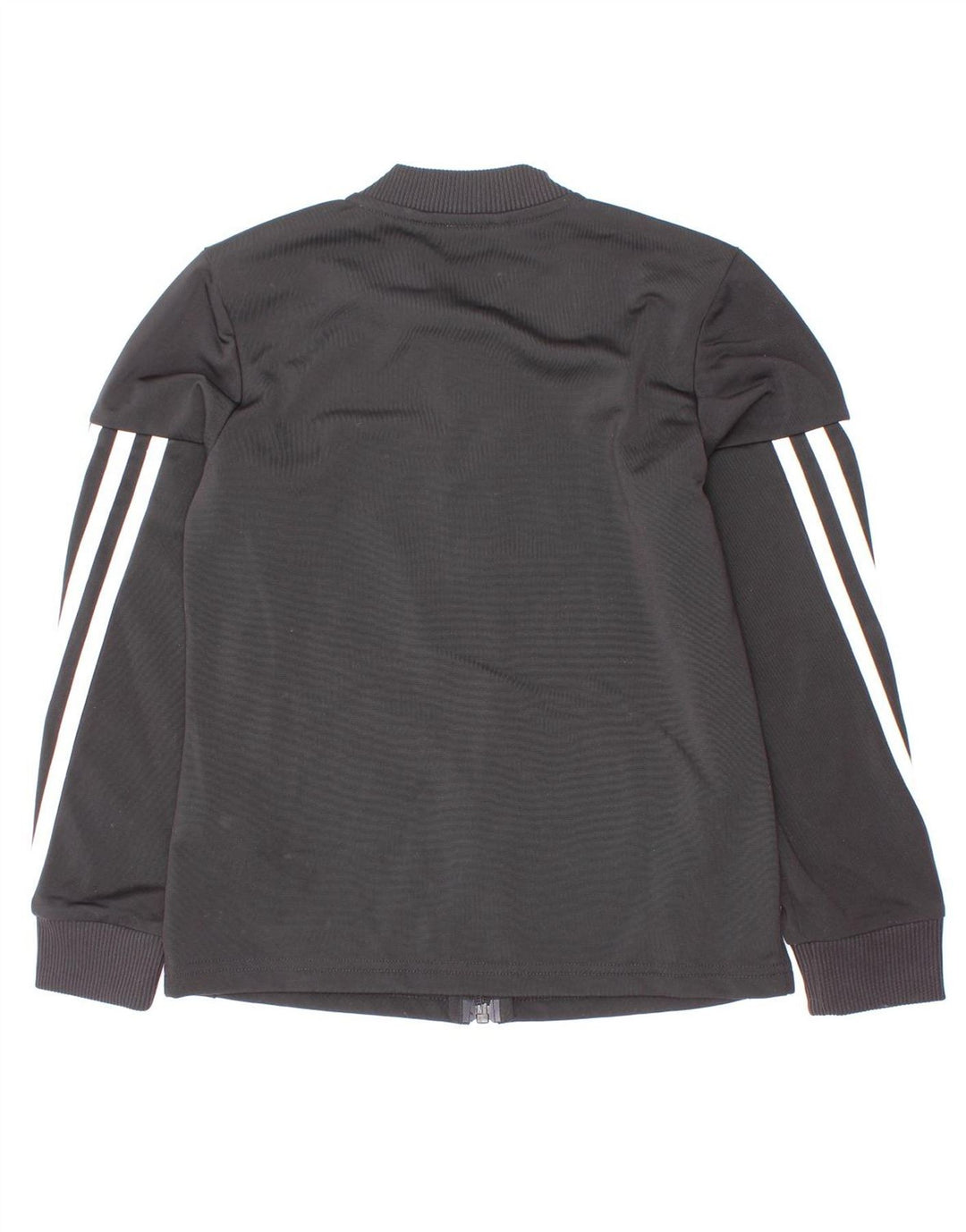 Adidas piger træningsdragt topjakke 7-8 år sort nålestribet polyester