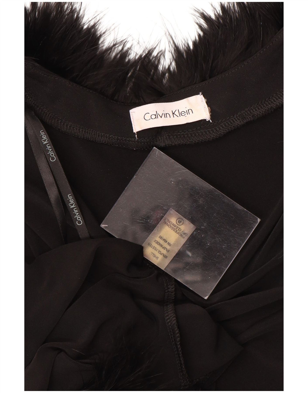 CALVIN KLEIN Dame 3/4 ærmet Bolero Top UK 14 Large Black Polyester