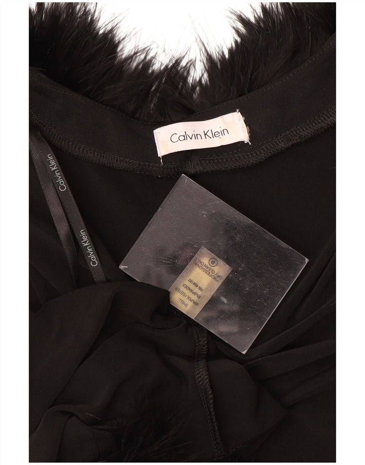 CALVIN KLEIN Dame 3/4 ærmet Bolero Top UK 14 Large Black Polyester