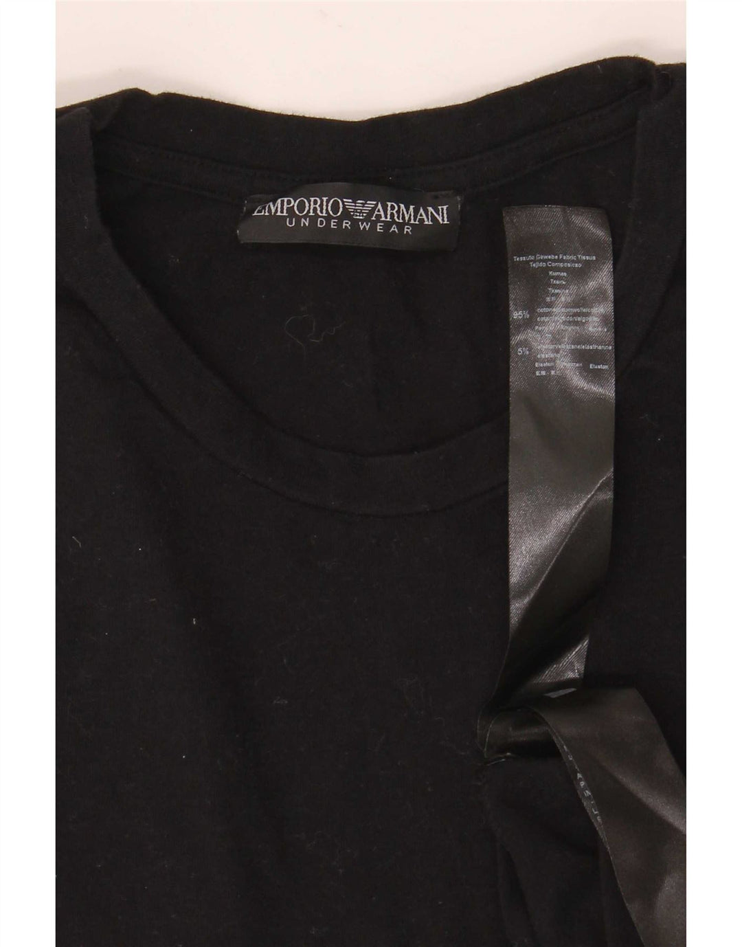 Emporio Armani Herre grafisk T-shirt Top Medium Sort Bomuld