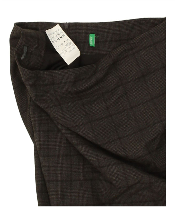 BENETTON Womens Pencil Skirt IT 44 Medium W30 Grey Check Polyester Vintage Benetton and Second-Hand Benetton from Messina Hembry 