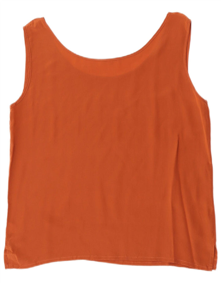 Vintage damevest top UK 18 XL orange silke