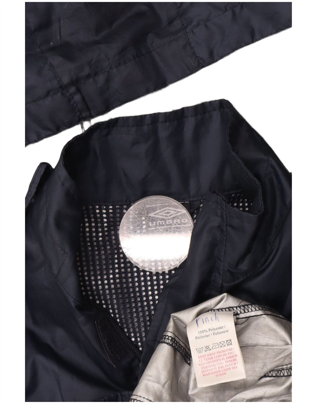 UMBRO hættetrøje til drenge regnjakke 7-8 år marineblå polyester