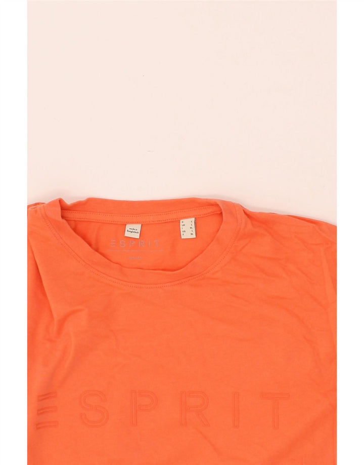 ESPRIT Mens Graphic T-Shirt Top Large Orange Cotton Vintage Esprit and Second-Hand Esprit from Messina Hembry 