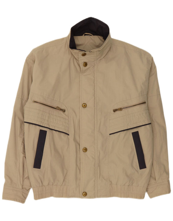 Vintage Bomber Jacket UK 42 XL Beige Colourblock Polyester
