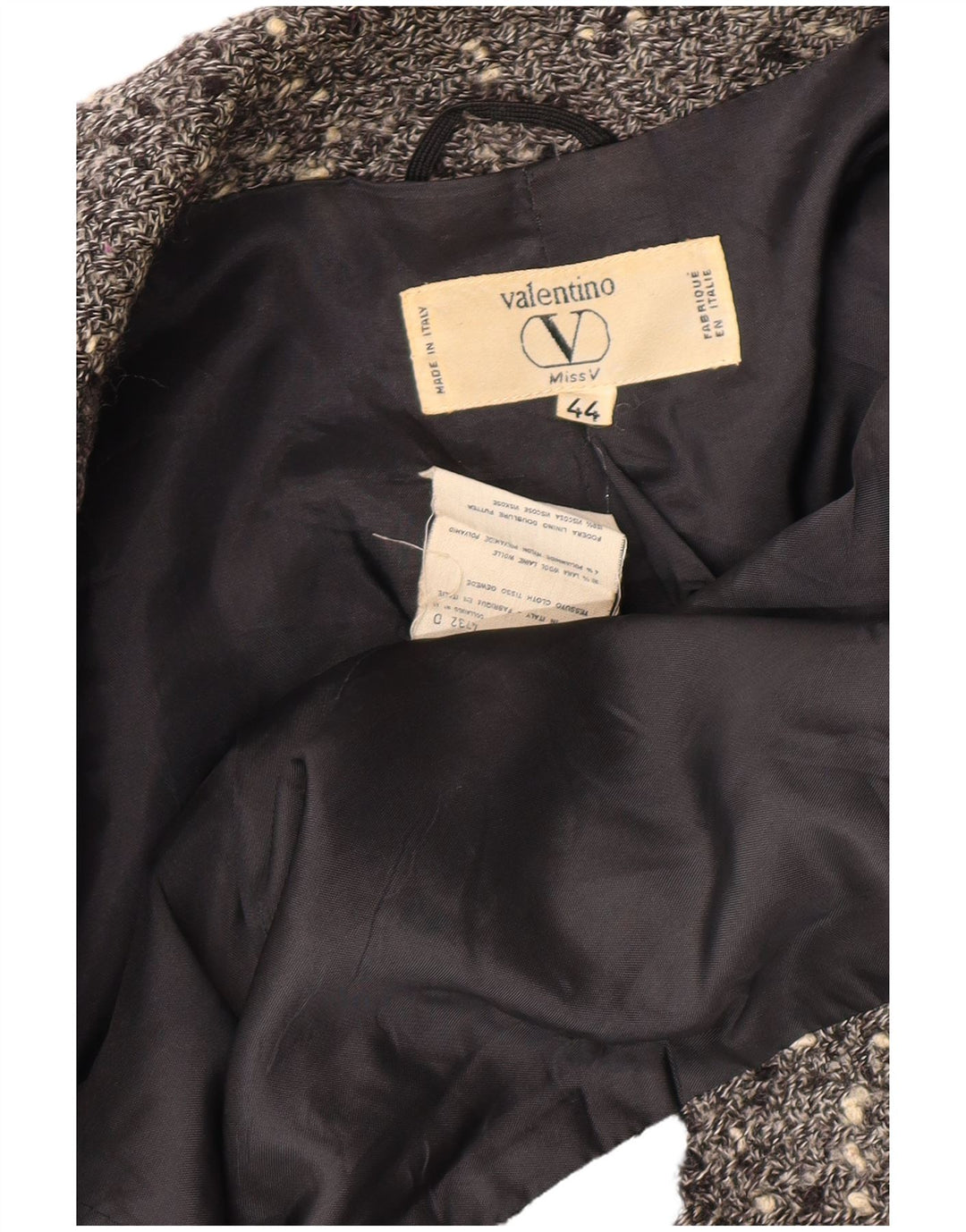 VALENTINO dobbeltradet blazerjakke til kvinder IT 44 Medium Grå Flecked