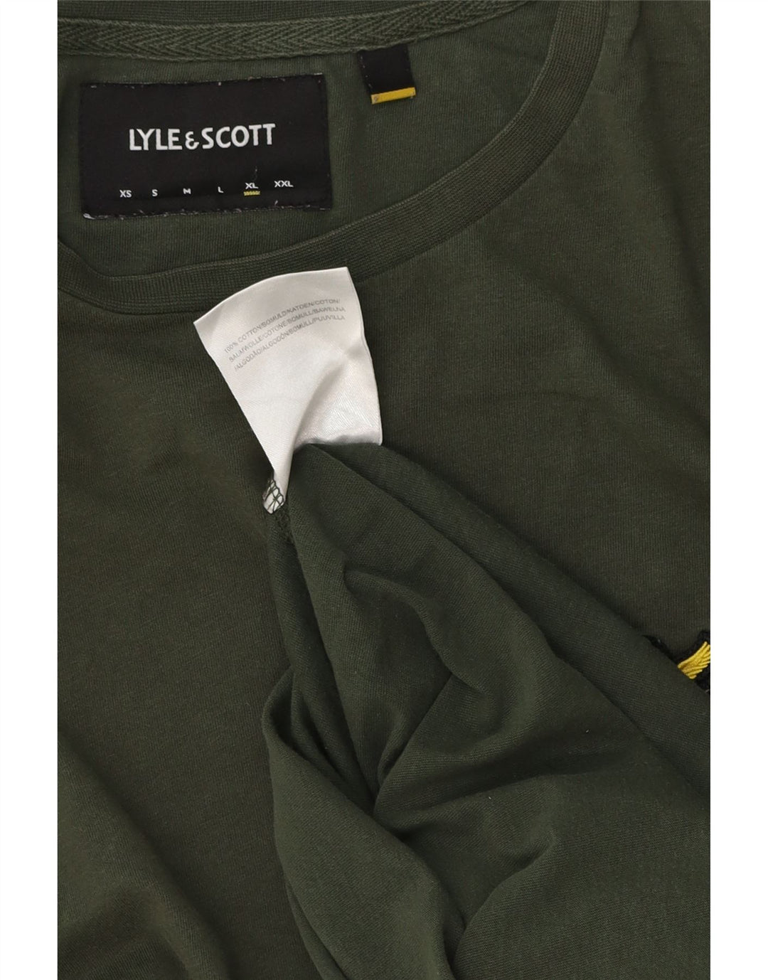 Lyle & Scott Herre T-Shirt Top XL Khaki Bomuld