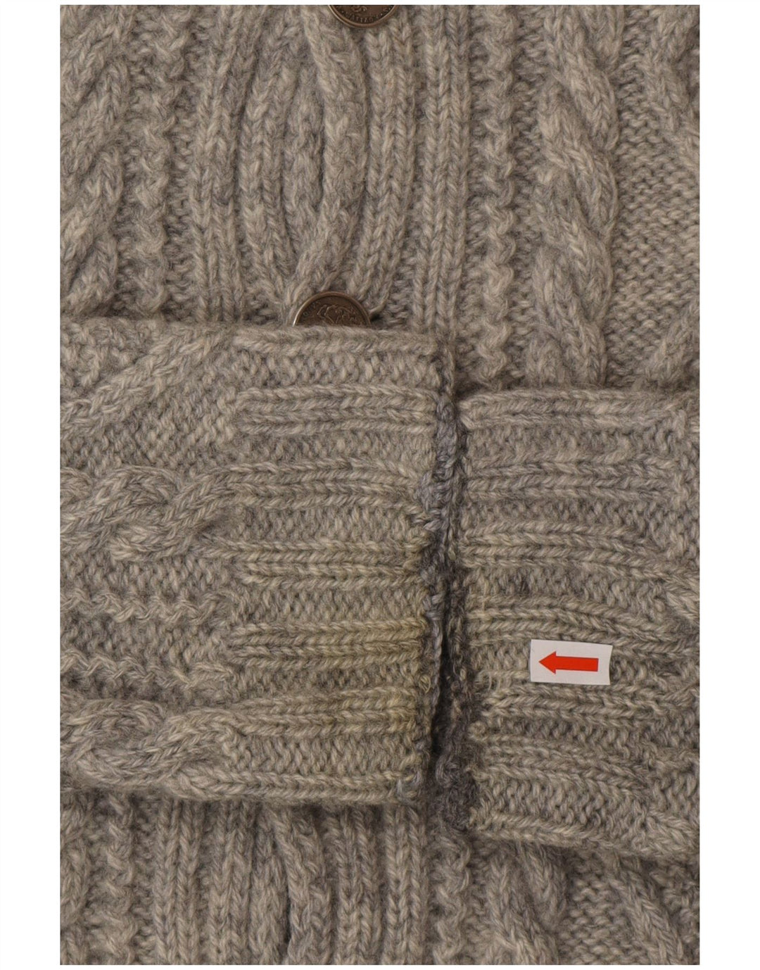VINTAGE Dame Cardigan Sweater UK 10 Small Grey