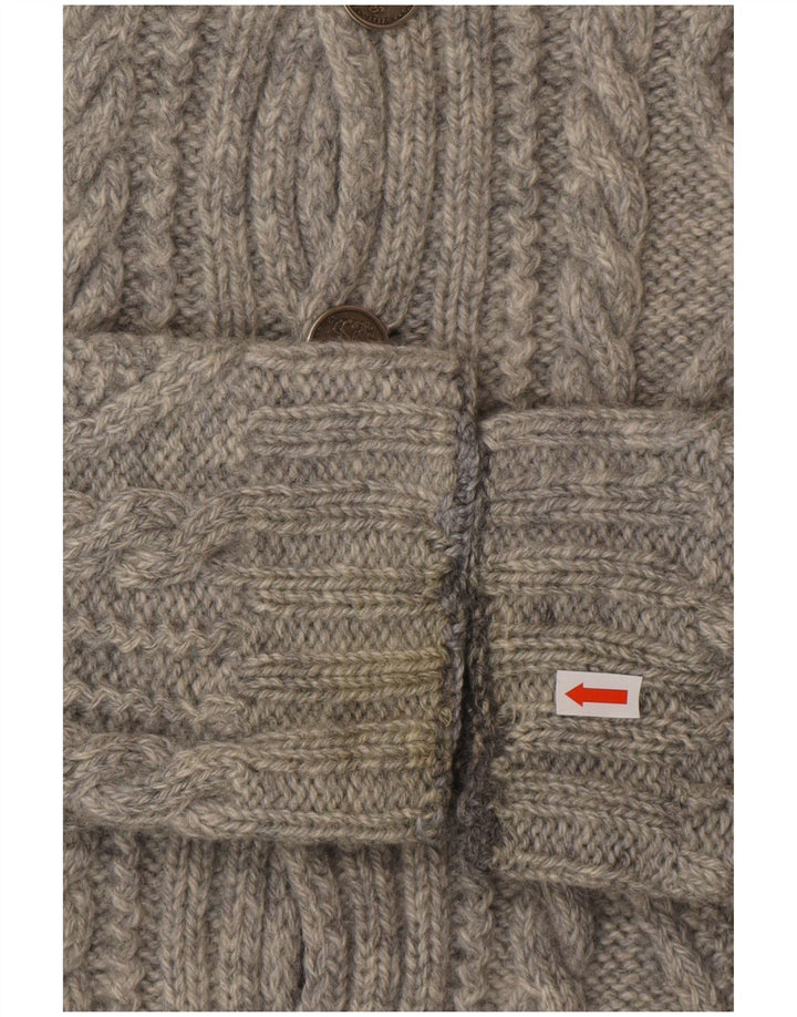 VINTAGE Dame Cardigan Sweater UK 10 Small Grey