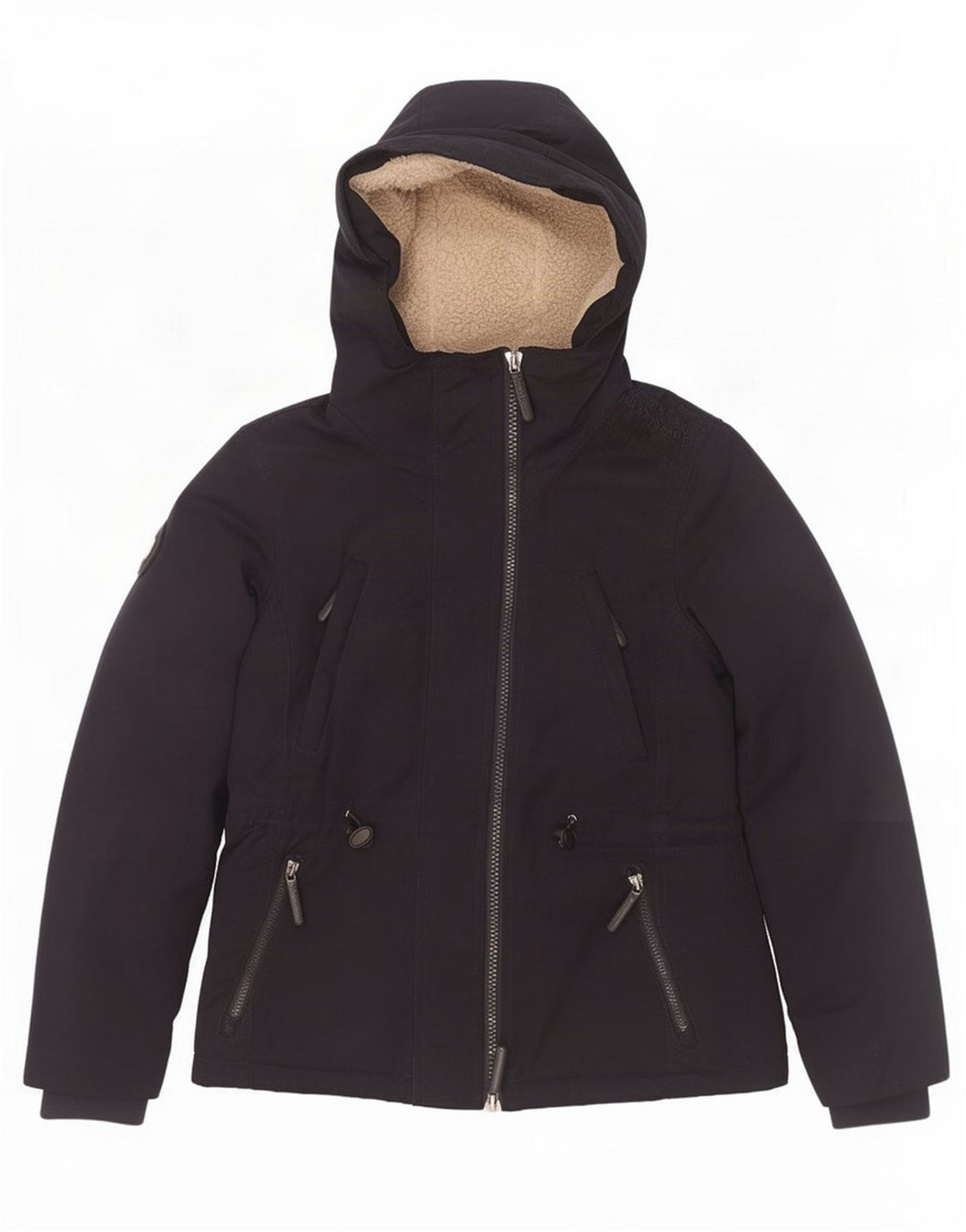 Superdry Windparka vindjakkejakke med hætte til kvinder UK 14 Medium Navy Blue