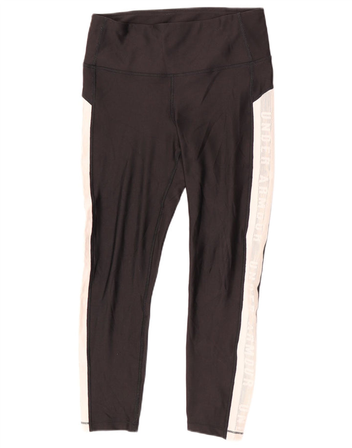 Under Armour Kvinders Grafiske Capri Leggings UK 12 Medium Sort Colourblock