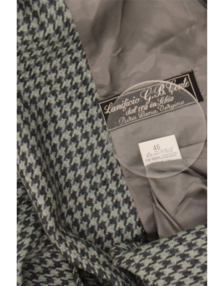 Vintage Dame 2-knaps blazerjakke IT 46 Large Grå Houndstooth