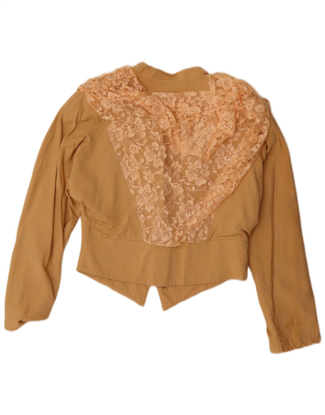 Vintage Dame Bolero Jacket UK 14 Medium Beige Blomsteruld