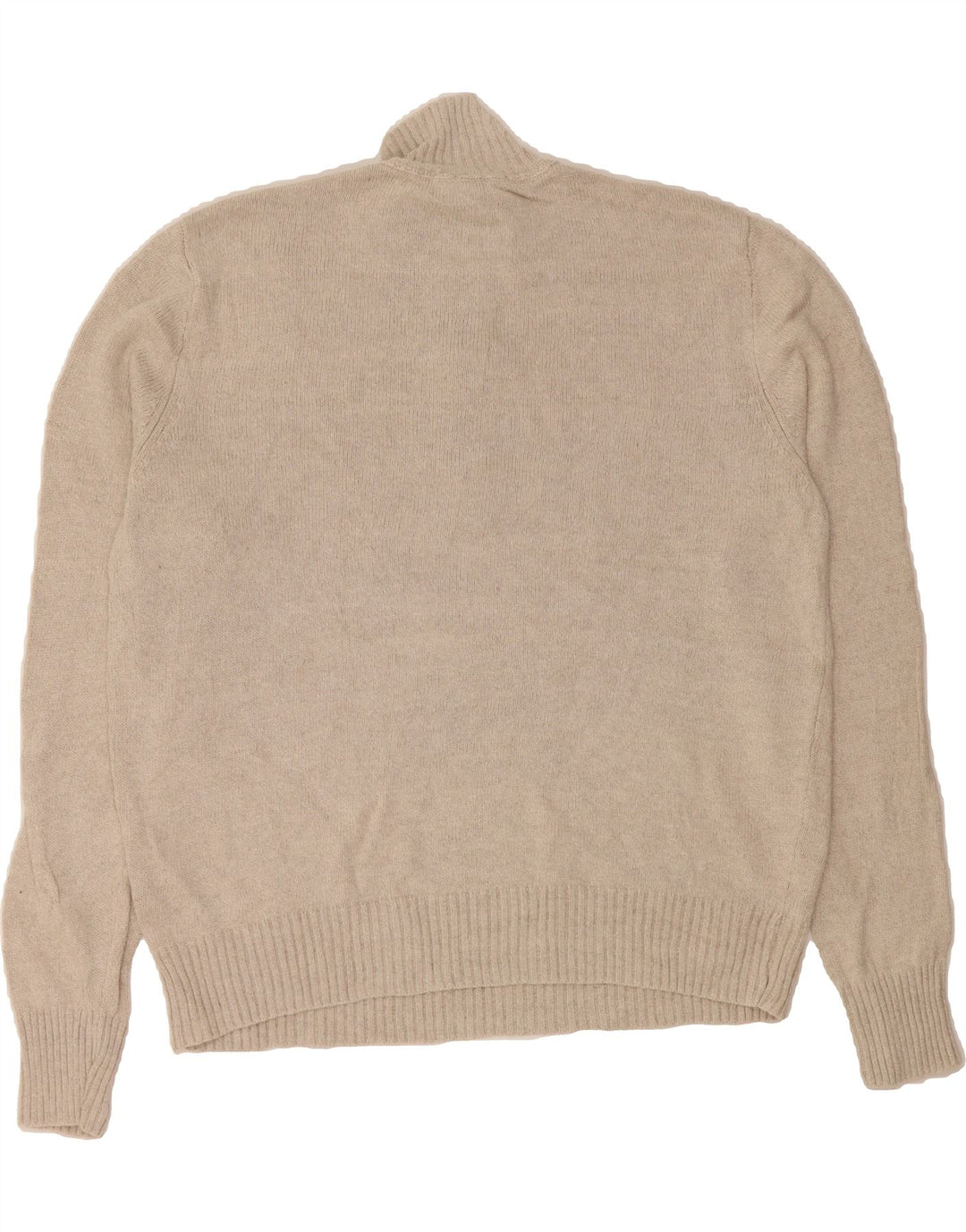 J. CREW Mens Zip Neck Jumper Sweater Large Beige Linen Vintage J. Crew and Second-Hand J. Crew from Messina Hembry 