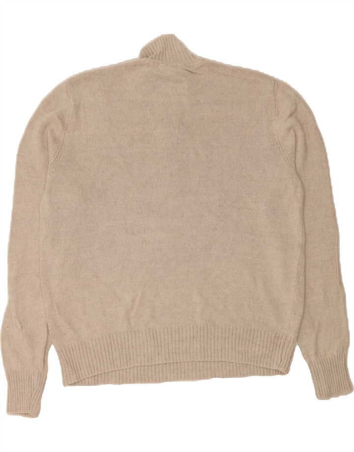 J. CREW Mens Zip Neck Jumper Sweater Large Beige Linen Vintage J. Crew and Second-Hand J. Crew from Messina Hembry 