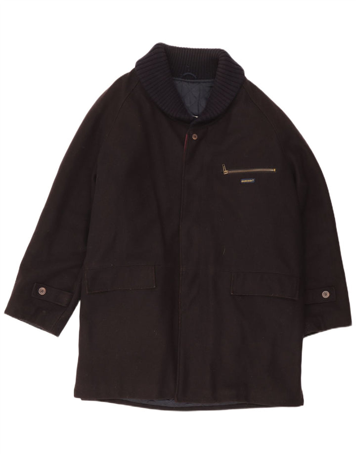 Vintage overfrakke til mænd UK 42 XL Sort viskose