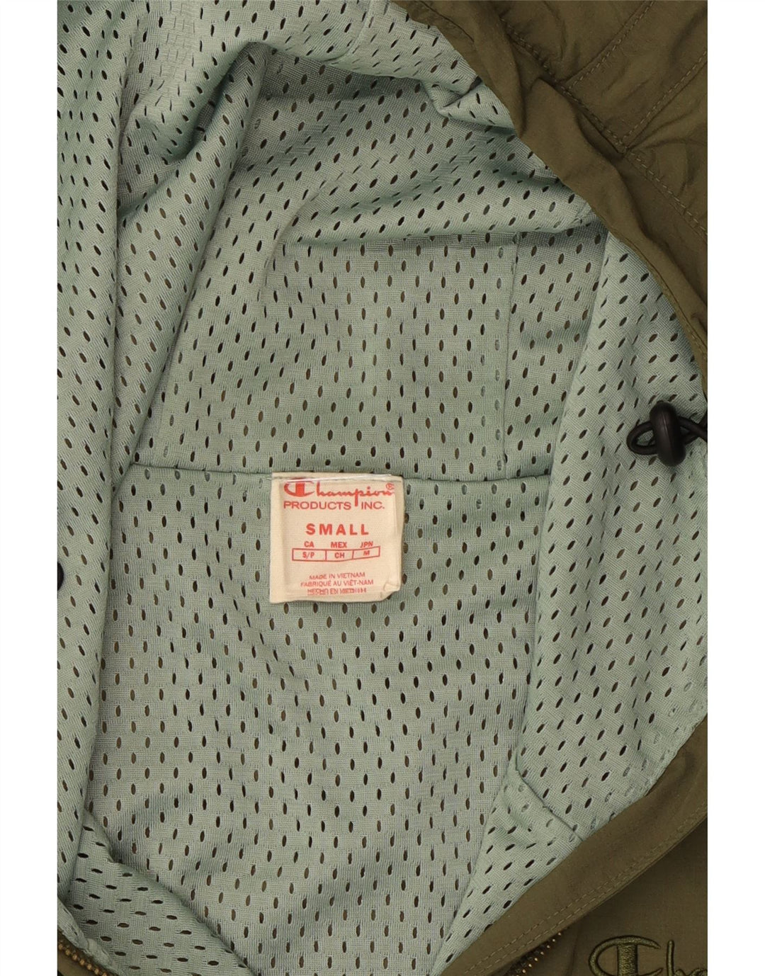 Champion Dame Oversized Hætte Regnjakke UK 10 Small Khaki