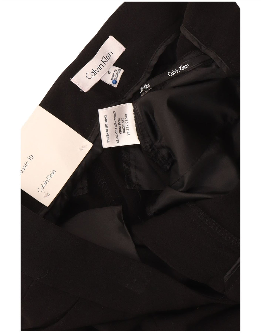 Calvin Klein Womens US 6 Medium W34 L31 Sort Polyester
