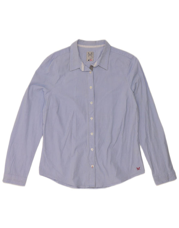 Crew Clothing Dameskjorte UK 16 Large Blue Pinstripe Cotton