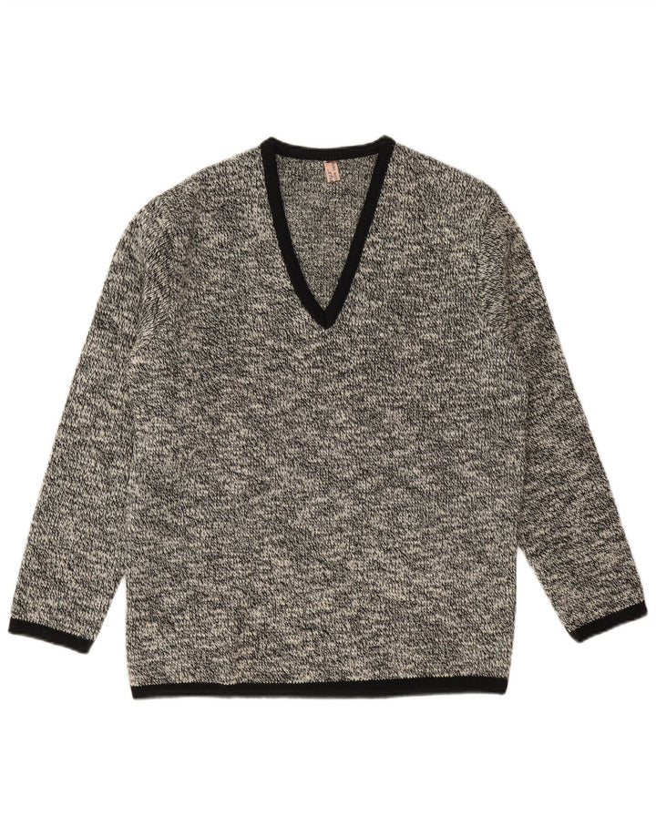 Shetland Herre V-hals sweater Small Navy Blue Flecked New Wool