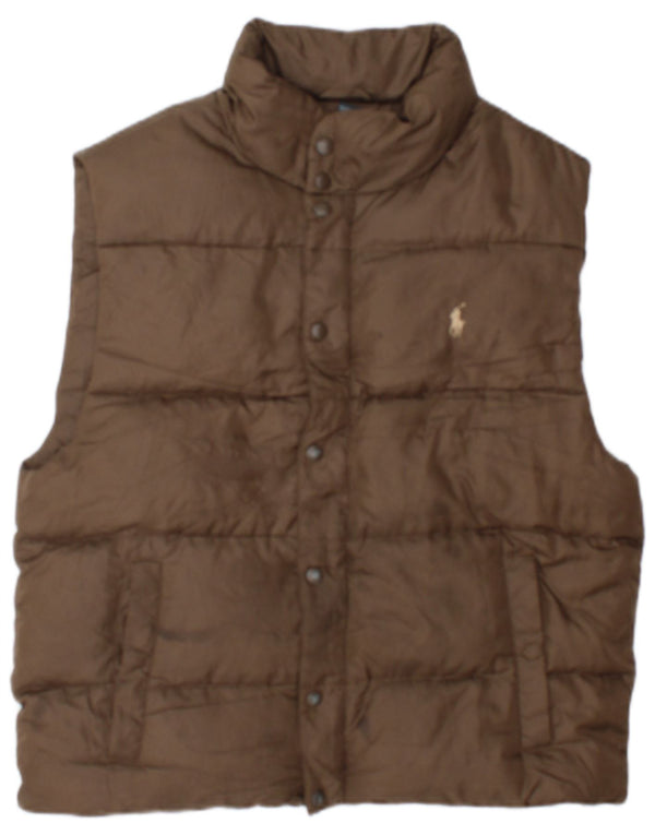 Polo Ralph Lauren Mens Padded Gilet UK 40 Large Brown Polyester