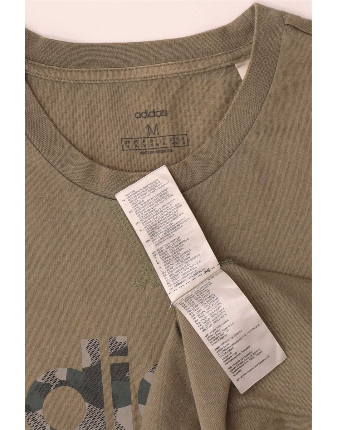 Adidas grafisk t-shirt til mænd, medium Khaki Bomuld