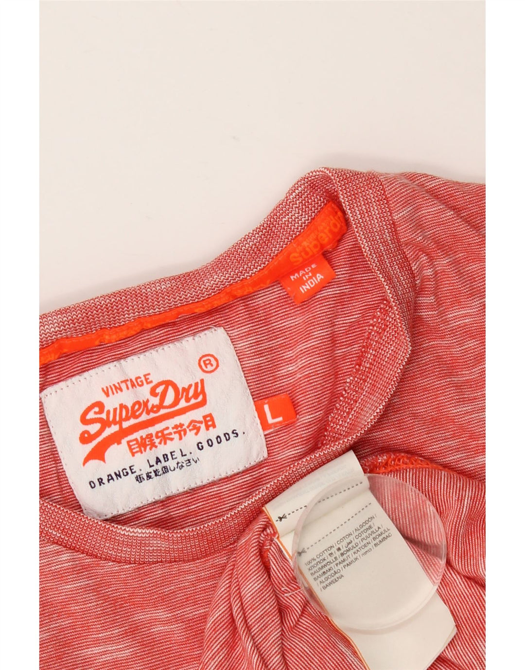 SUPERDRY T-shirt top til mænd, stor rød flækket bomuld